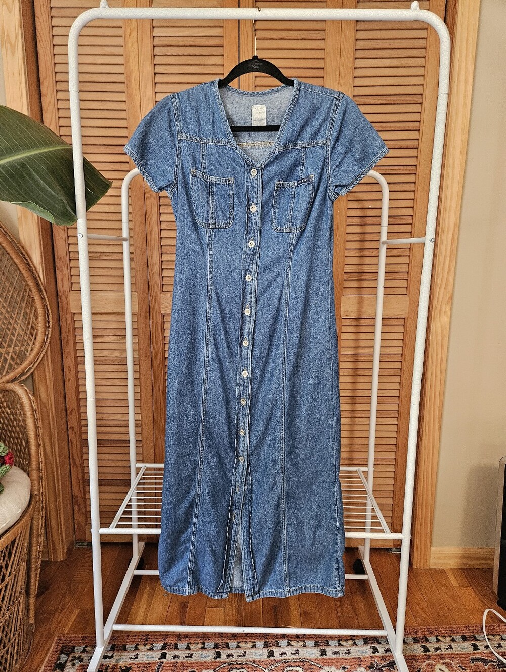 Vintage 90s Old Navy Denim Whimsigoth Practical Magic Fall Maxi Dress